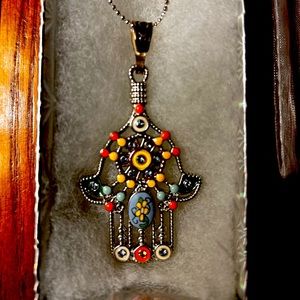 Colorful Hamsa Necklace